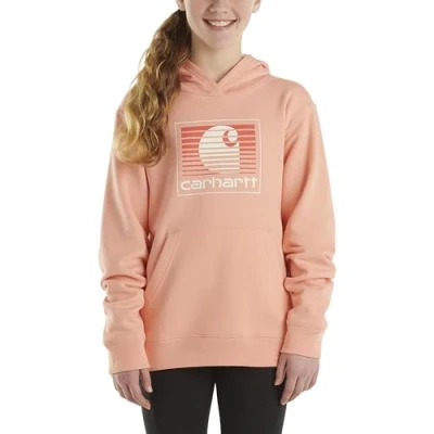 Image of Carhartt Graphic Hoodie Sweatshirt HoodiesGirls, Peach Amber, 6XL