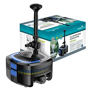 Image of AllPondSolutions CUP 7000 5200L/H All in One Pond Pump Filter with Fountain and 11w UV Steriliser, Clear Water Algae Control for Ponds up to 7000L