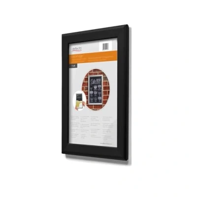 Image of Deflecto A3 Snap Frame Elegant Black Aluminium Clip for Wall Display Certificate and Poster Holder with Convenient Front Opening Clips Stylish Photo Hanger Home Office