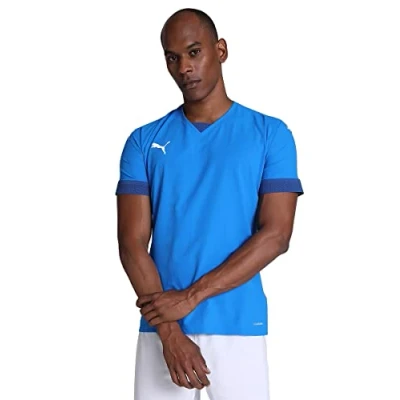 Image of PUMA Men&#039;s Teamfinal Jersey Football Shirt, Electric Blue Lemonade limoges, XXL