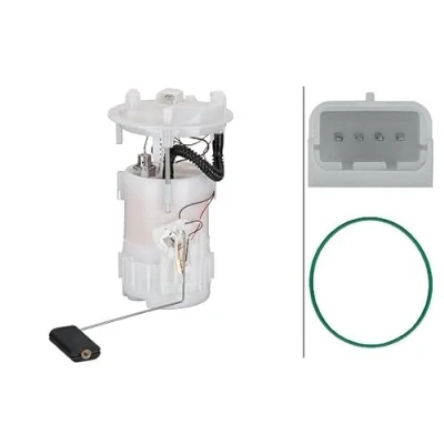 Image of 8200029163, 8200537622, 8200683188 fuel Feed unit HELLA 8TF 358 106 851 with seal, sender Electric RENAULT: SCENIC 2, MEGANE 2
