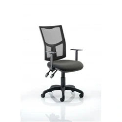 Image of Dynamic KC0171 Eclipse II Lever Task Operator Mesh Back Chair with Height Adjustable Arms Blue