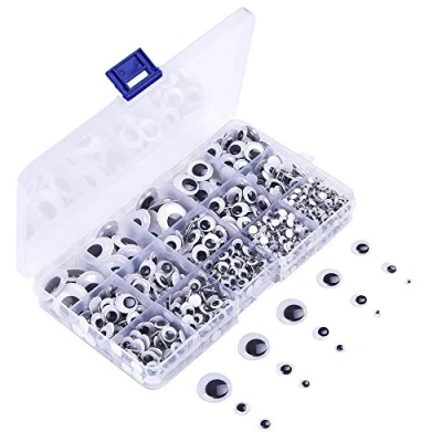 Image of KUUQA 1220 Pieces Mixed Wiggle Googly Eyes Self Adhesive DIY Scrapbooking Crafts Toy Accessories (Assorted Sizes)