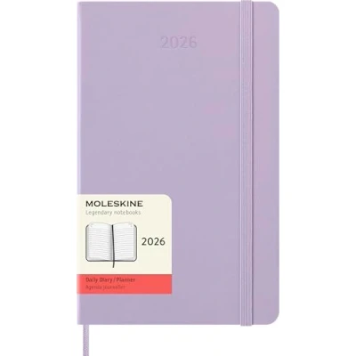 Image of Moleskine Daily Planner, Agenda 2026 12 Months, With Hard Cover and Elastic Closure, Large Format 13x21, Lilac Color