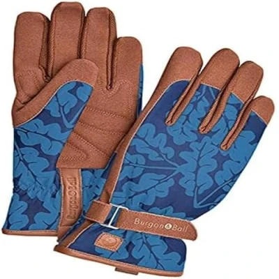 Image of Burgon &amp; Ball Love The Glove Ladies Gardening Gloves, Small/Medium, Oak Leaf Navy