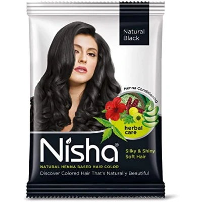 Image of Natural Color Hair Henna Powder (Natural Black) 10G Pack of 10 by Nisha