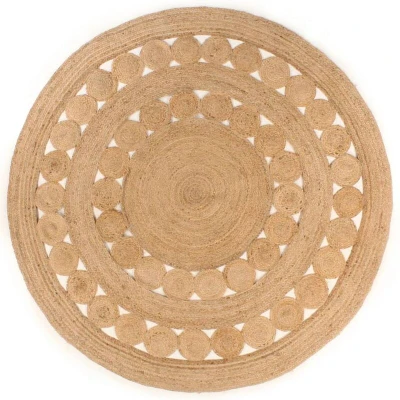 Image of vidaXL Area Rug Braided Design Jute 210 cm Round