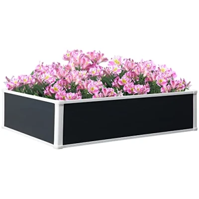 Image of Outsunny 302L Raised Garden Bed, Weather resistant PP Planter Box Containers for Outdoor Patio Plant Flower Vegetable, 120 x 90 30 cm
