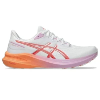 Image of Asics GT1000 13 Road running shoes, Women&#039;s, Size: 4, White/coral reef Textile/synthetics