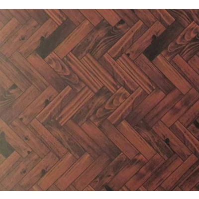 Image of Melody Jane Dolls House Parquet Floor Sheet Gloss Card Dark Oak Miniature 1:12 Flooring