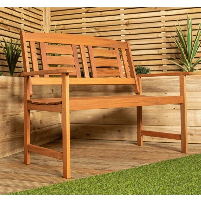Image of Hawkshead 2 Seater Outdoor Wooden Garden Patio Bench