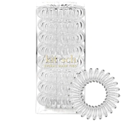 Image of Kitsch Spiral Hair Ties Waterproof No Damage, Plastic Bands for Teens, Stylish Spirals &amp; Band Girls, Tie Coil Bands, 8 Pcs (Transparent)