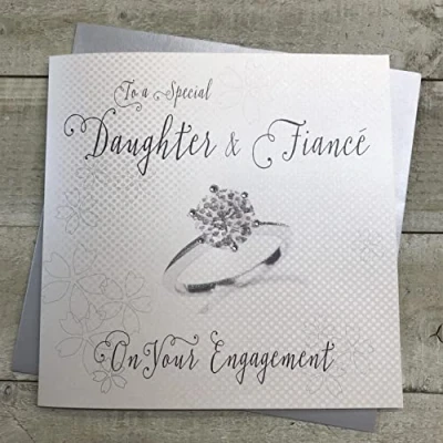 Image of white cotton cards &quot;To a Special Daughter &amp; Fiancé On Your Engagement Handmade Card, xlwb222 NEW,22x22cm