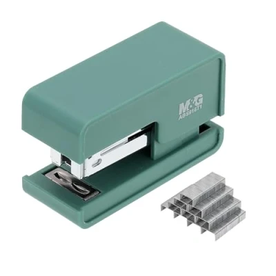 Image of M&amp;G Desktop Stapler, 20 Sheet Capacity Morandi Mini Stapler Portable Effortless with Staples for Classroom Office Supplies, Green