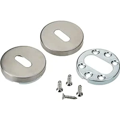 Image of Bricard Tempo Pair of Stainless Steel Rosettes for Front Door, 67020