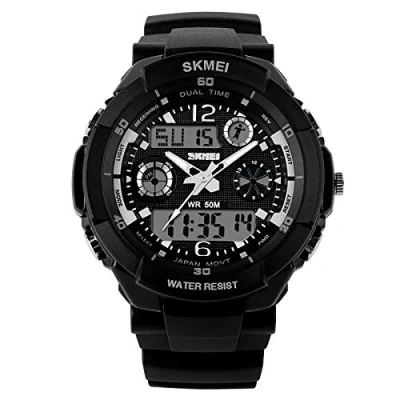 Image of SKMEI 5ATM Military S SHOCK LED Digital Waterproof Alarm Sports Quartz Wrist Watch (Black)