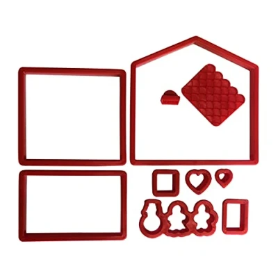 Image of Linic Products UK Made Gingerbread House Cookie Cutter Set, Swiss Cottage. (S7878) Free Delivery