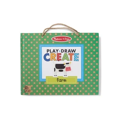 Image of Melissa &amp; Doug Reusable Drawing Magnet Kit Farm Activity Books 3+ Gift for Boy or Girl