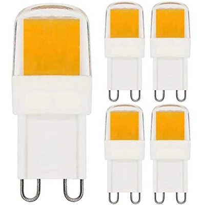 Image of 5 Pack 2W G9 Dimmable LED Light Bulb Warm White 3000K Equivalent 20W Halogen 220V 240V 200LM Short 40mm
