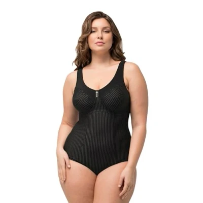 Image of Ulla Popken Women&#039;s Bodyforming Body, Black, 46D