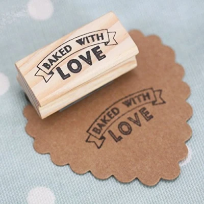 Image of East of India Rubber Stamp BAKED WITH LOVE