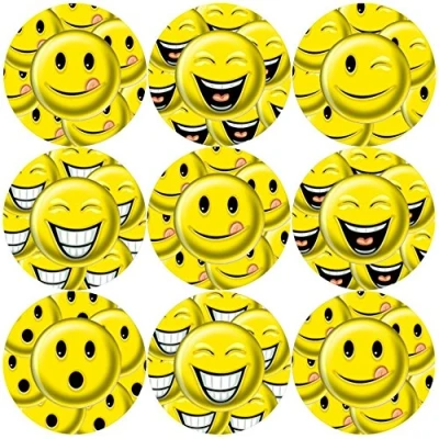 Image of 144 Smiles 30mm School Reward Yellow Smile Stickers for Teacher, Parent