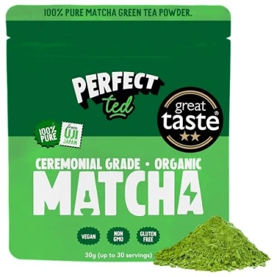 Image of Perfect Ted Organic Matcha Powder 30g Ceremonial Grade Single Origin Uji, Japan green tea