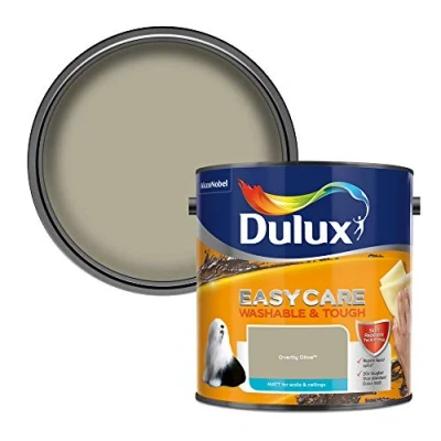 Image of Dulux Easycare Washable &amp; Tough Matt Emulsion Paint For Walls And Ceilings Overtly Olive 2.5 Litres
