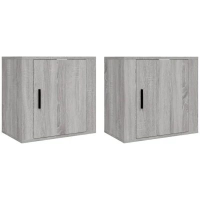 Image of vidaXL Wall mounted Bedside Cabinets 2 pcs Grey Sonoma 50x30x47 cm