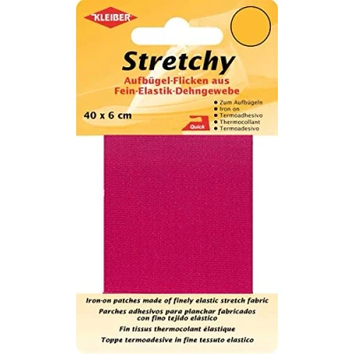 Image of Kleiber 40 x 6 cm Iron on Elasticated Clothing Repair Tape, Pink