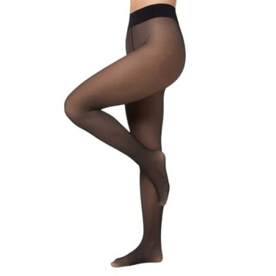 Image of Nur Die Women&#039;s Transparent Extra haltbar 80 DEN Warme Fein Strumpfhose Beige durchscheinend Komfortbund blickdicht Tights, Schwarz, S