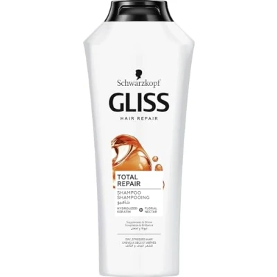 Image of Schwarzkopf Shampoo, Gliss Hair Repair With Liquid Keratin, 400ml, Damaged, Colour, Nourishing, Fall Control, Strengthening