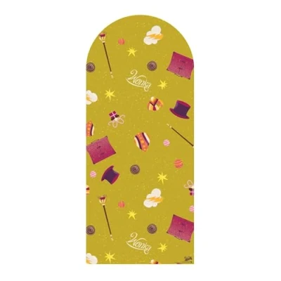 Image of Star Cutouts SC4494 Wonka Gobstopper Green &amp; Yellow Backdrop Single Cardboard Cut Out Height 185cm