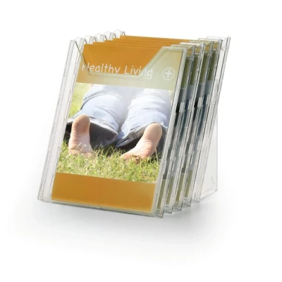 Image of Durable COMBIBOXX Literature Holder XL A4 Portrait Transparent Can Be Either Wall or Table Mounted Perfect For Flyers, Brochures, Magazines, etc