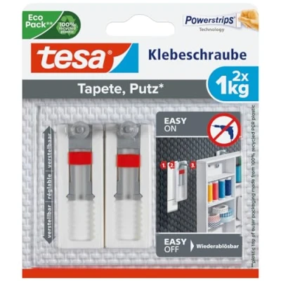 Image of tesa Adjustable Adhesive Screw for Wallpaper &amp; Plaster 1kg