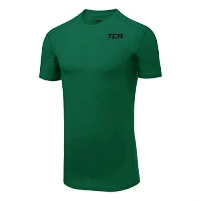 Image of TCA Boys&#039; HyperFusion Compression Base Layer Top Short Sleeve Under Shirt Cadmium Green, 10 12 Years