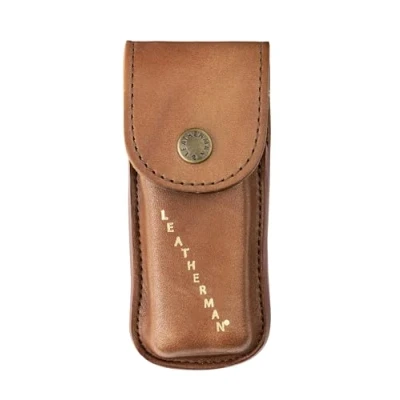Image of Leatherman Heritage Holster Made of Leather with Press Stud Fastening and lettering, for Wave, Charge Skeletool Models, Size Medium, in Brown
