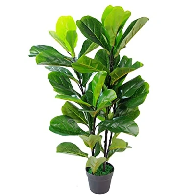 Image of Leaf Design UK Artificial Realistic Plant Fiddle FIG Tree, Green,90cm, AZ