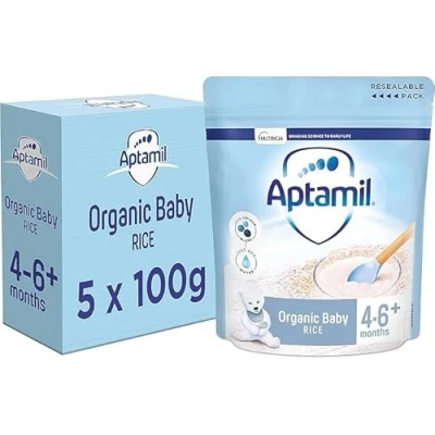 Image of Aptamil Baby Rice Cereal, 4 6+ Months, 100g (Pack of 5)