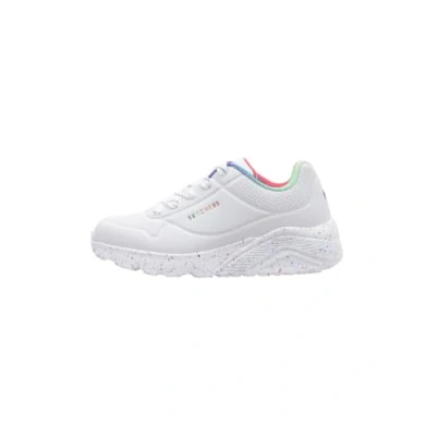 Image of Skechers UNO LITE Speckle Sneaker, White Pu/Multi Rainbow Trim, 9.5 UK Child