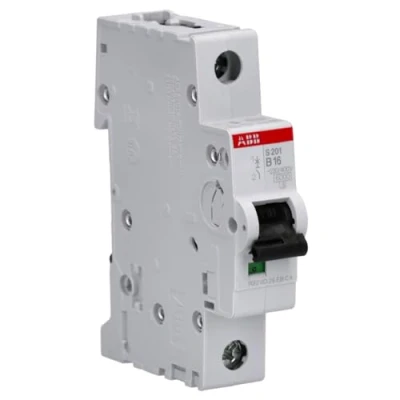 Image of ABB S201 B16 Miniature Circuit Breaker, 1 Pole, Type B, 6/10kA Breaking Capacity, 16 Amp Current (2CDS251001R1165)