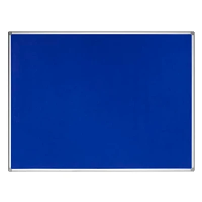 Image of Bi Office Earth Notice Board, Blue Felt Board with Aluminium Frame, 90 x 60 cm