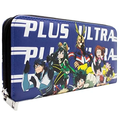 Image of My Hero Academia All Might Plus Ultra Class 1 A Purse Clutch Coin Pocket &amp; Card Holder, Blue