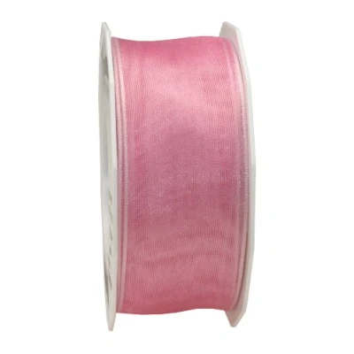 Image of C.E. Pattberg Präsent Four Seasons Organza wired edge Ribbon Light Pink 40 mm width, 25 m length