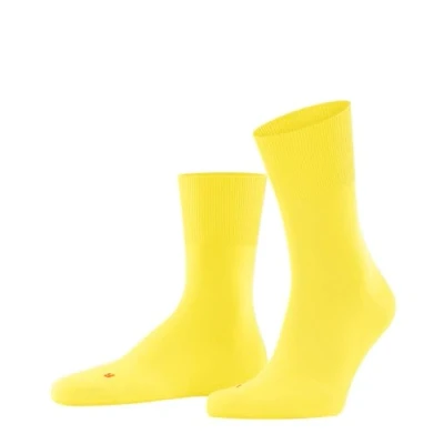 Image of FALKE Unisex Run U Sso Cotton Plain 1 Pair Socks, Yellow Sun 1383, 4 5