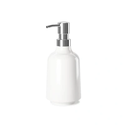 Image of Umbra Step Soap Dispenser, White,3 1/2&quot; diam. x 7&quot; h
