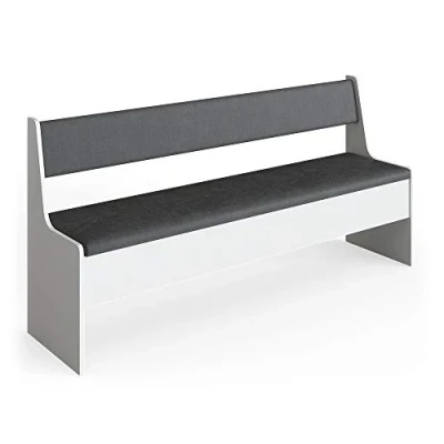 Image of Vicco Dining room corner bench Roman, White/Anthracite, 166 x 42 cm