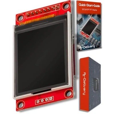 Image of AZDelivery 1.8 inch SPI TFT ST7735 LCD Serial Port Display Module 128x160 pixels PCB 50mA compatible with Arduino Including E Book!