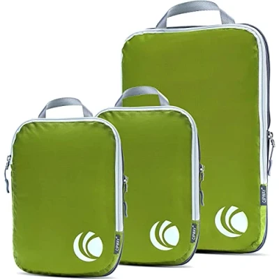 Image of Cipway Compression Packing Cubes Set, Ultralight Expandable Travel Organizers for Carry on Luggage (Green 3pcs)