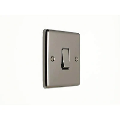 Image of EUROLITE Enhance Black Nickel 1 Gang Single 10 AMP 2 Way Light Switch EN1SW BNB